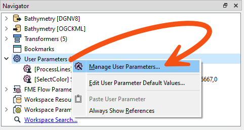 Creating a user parameter
